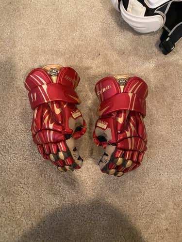 Used Player's Warrior Brass Monkey Lacrosse Gloves 14"
