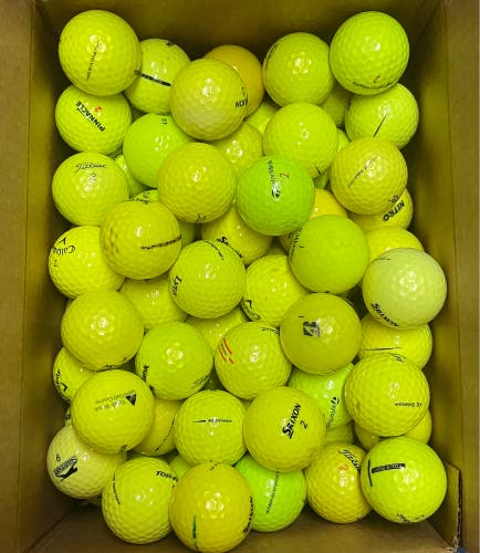 100 Used Yellow Golf Balls