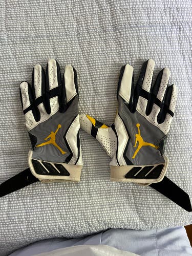 Game Worn Michigan Football Team Issued Nike Jordan WR Gloves