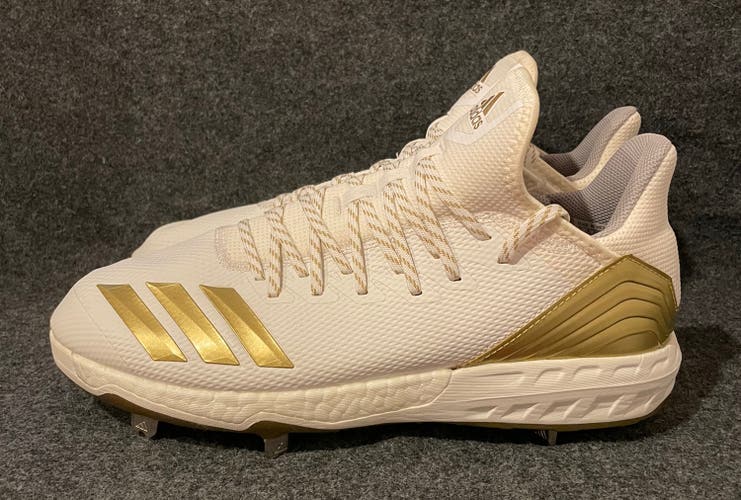 Men’s Adidas Boost Icon 4 Baseball Cleats Metal White Gold CM8476  Size 13