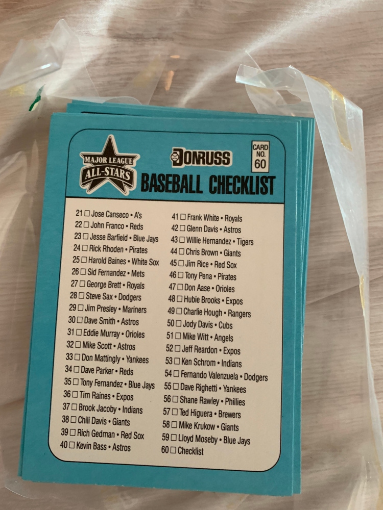 1987 oversize donruss major league all star set