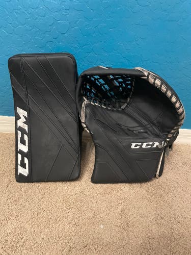 Used Regular CCM Axis 1.9 Intermediate Glove And E-Flex 5.9 Blocker