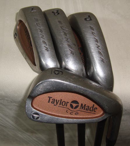 MENS Used TaylorMade Right Handed Burner Iron Set Stiff Flex 4 Pieces Graphite Shaft