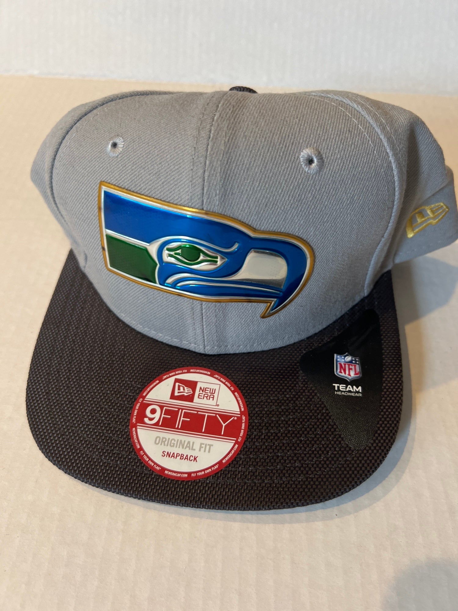 Seattle Seahawks Hat Cap Strapback Blue Gray Embroidered Adjustable NFL  Football