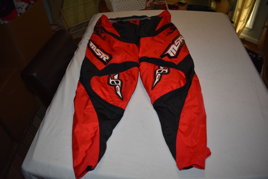 MSR AXXIS Motocross Pants, Black/Red, Size 38