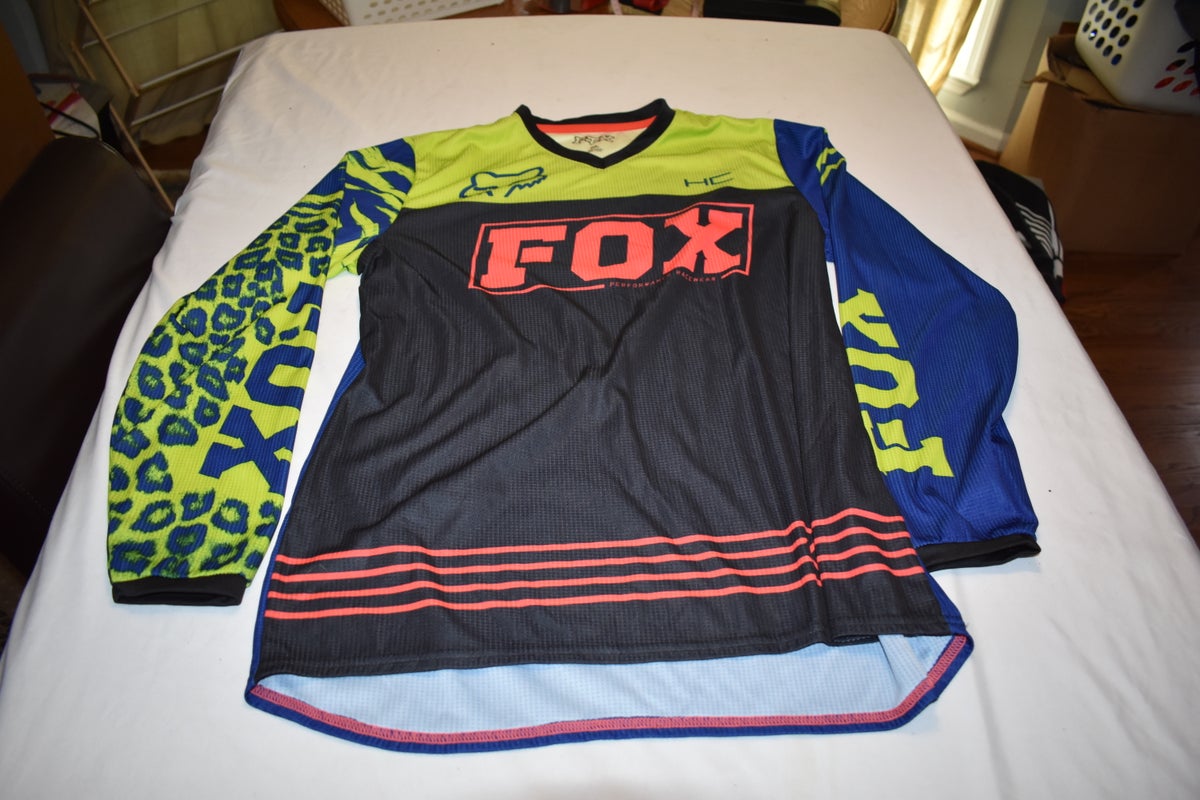 Fox HC Performance Racewear Motocross Jersey, Black/Yellow/Blue, XL - Top Condition!