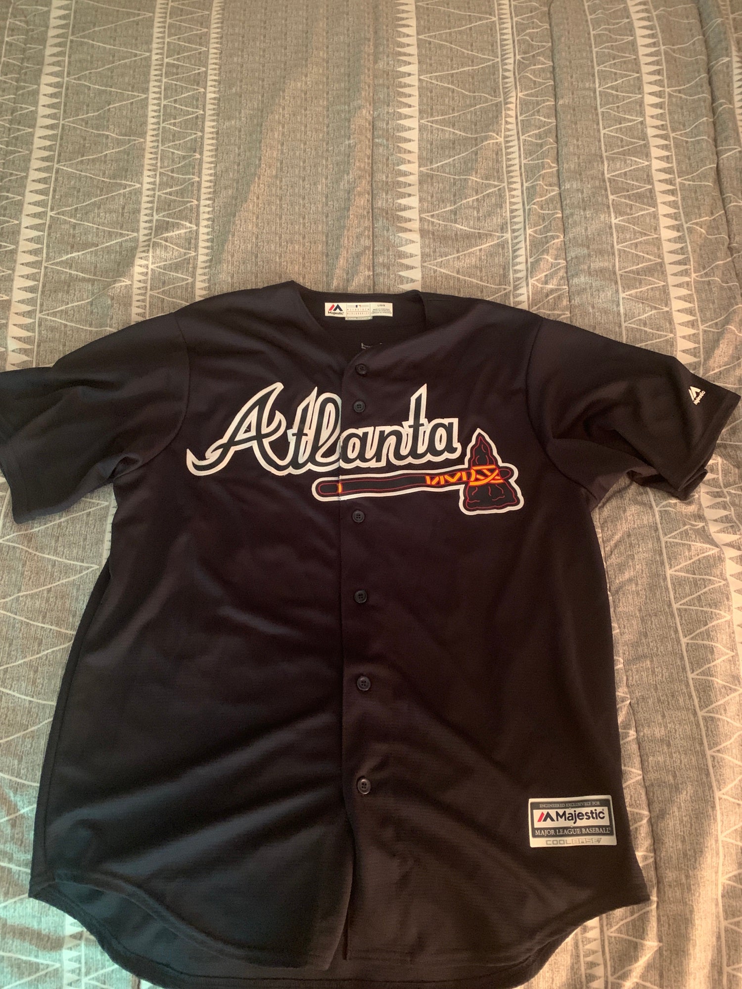 Nike Men's Atlanta Braves Black Cool Base Blank Jersey