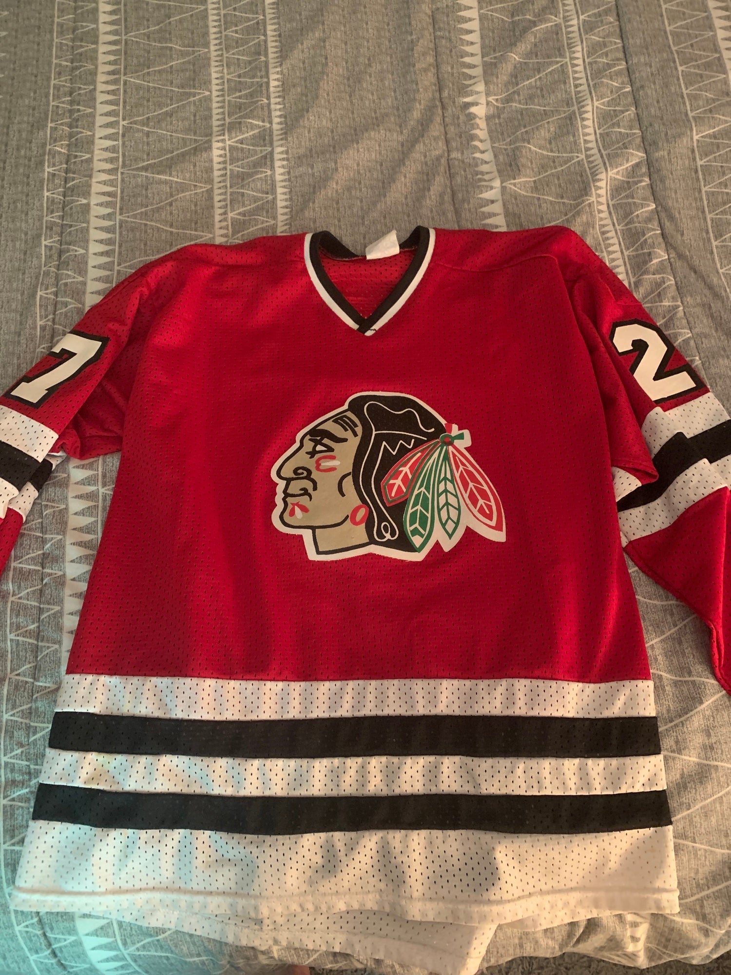 CHICAGO BLACKHAWKS JEREMY ROENICK VINTAGE 90s CCM AIR KNIT NHL