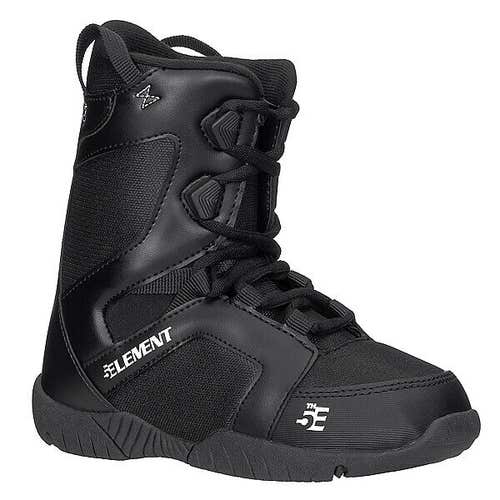 NEW $100 Youth 5th Element ST Mini Lace Snowboard Boots Black Sizes 13-5 Kids