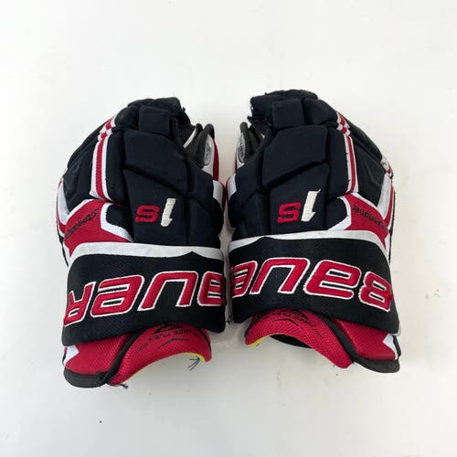 Used Black and Red Bauer Supreme 1S Gloves | Size 13" | #X289