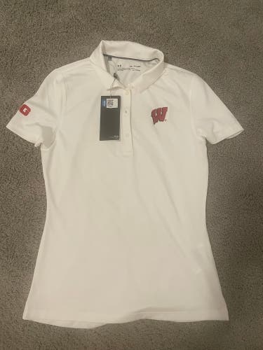 University of Wisconsin Madison team issued brand new white golf Polo