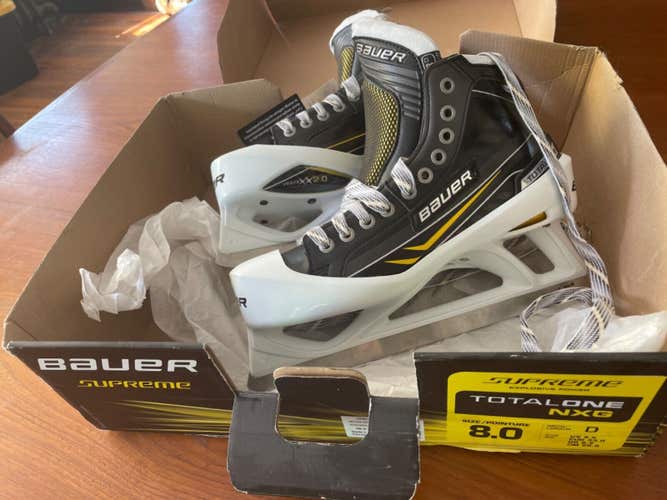 Bauer Total One NXG Hockey Goalie Skates - 8D - New with Tags