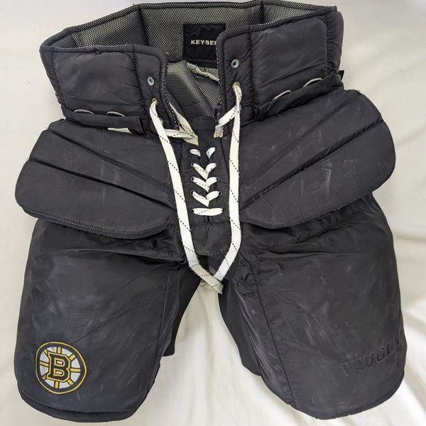 Senior Used Vaughn Hockey Goalie Pants - Black - Large - Pro Stock (UP970B)