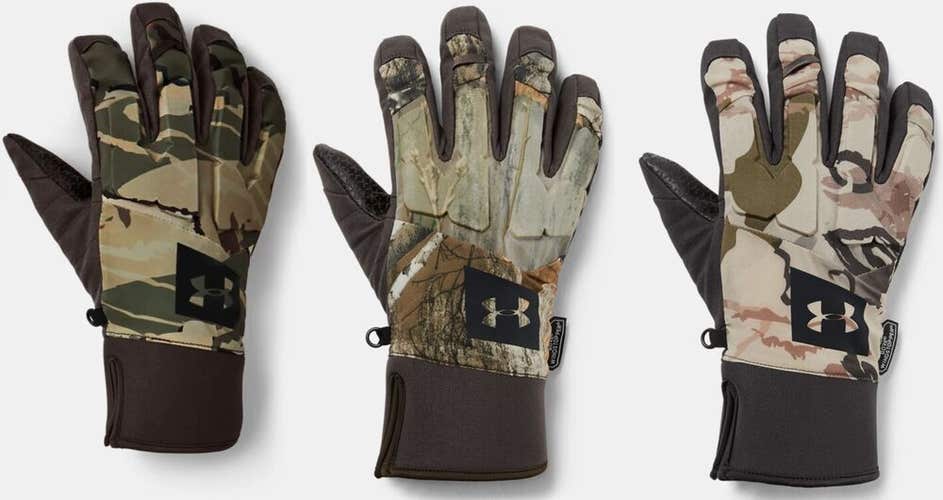 Under Armour Men's UA Mid Season Hunt Gloves Camo Hunting Windstopper Mitts