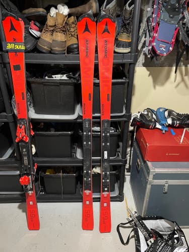 Two Pairs Of Used Atomic Redster FIS SL Skis With Max Din 19
