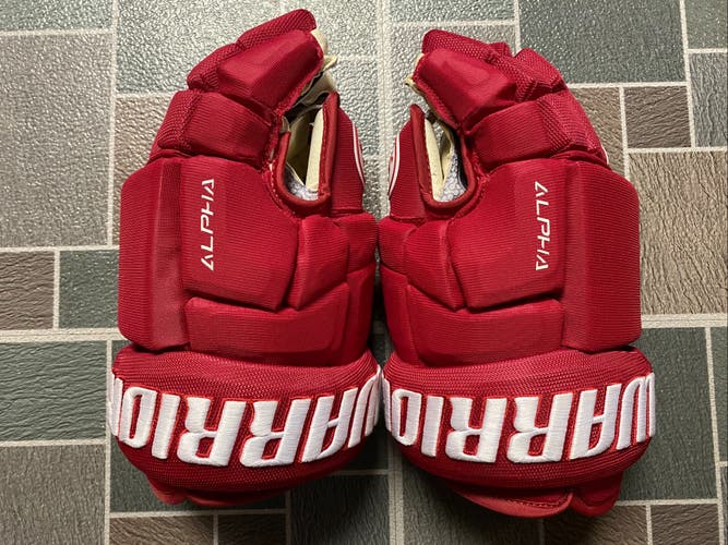 Pro Stock Warrior Alpha w/Shot Blockers Hockey Gloves 14"- Red Wings Dylan Larkin "D-BOSS"
