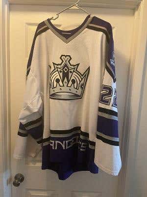 Los Angeles Kings CCM Ian Laperriere White Used Size 56 Jersey