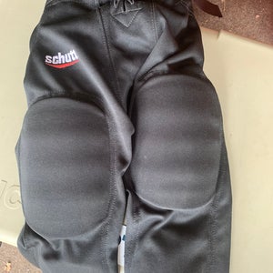 Black Used XXL Schutt Poly Knit All-In-One pants with pads Game Pants