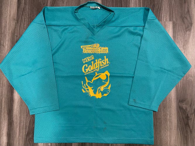 GOLDFISH! Adult Teal jerseys, size Large #16