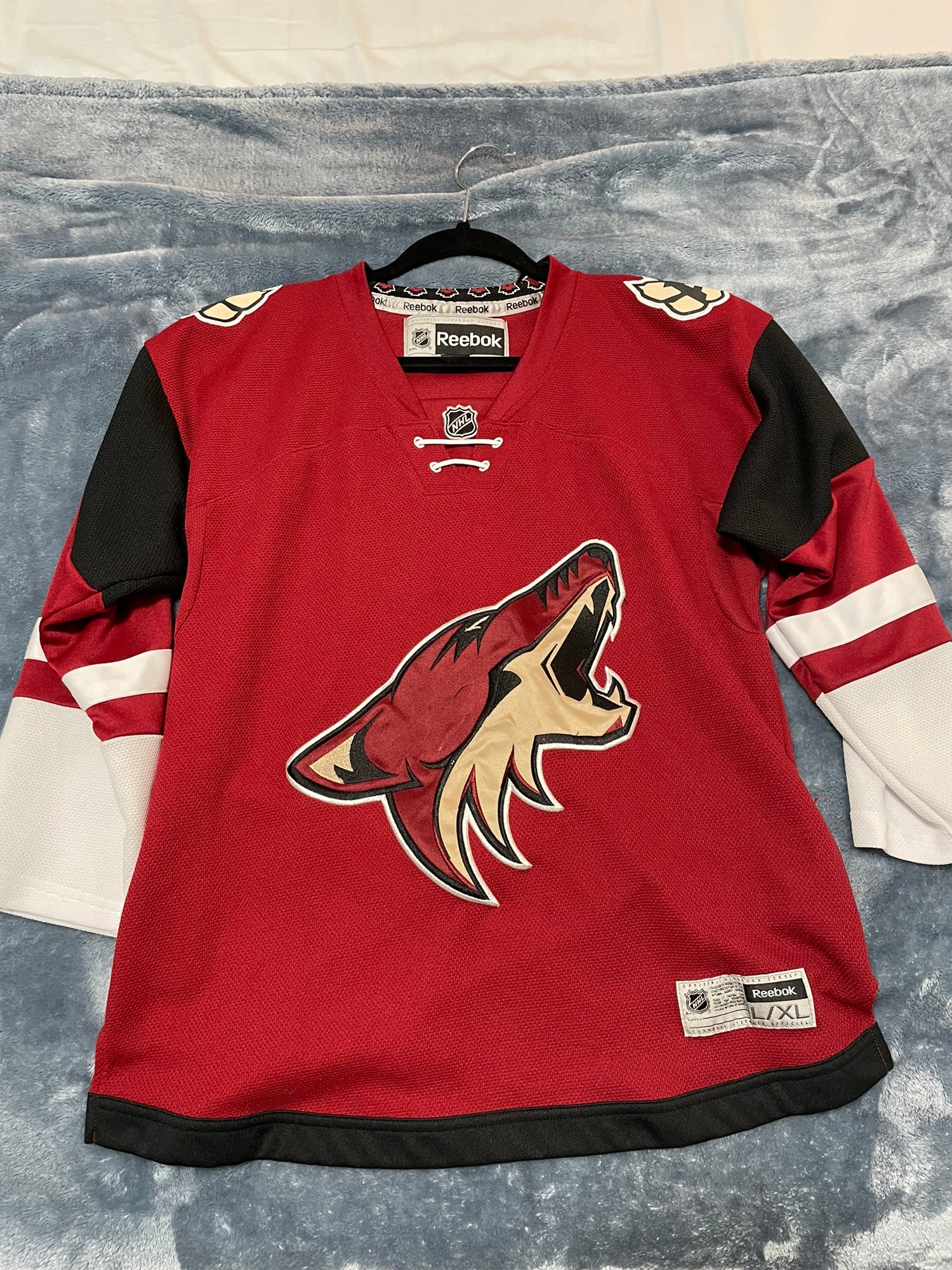 New Arizona Coyotes Youth Size L/XL Reebok Dark Red Hockey Jersey $80