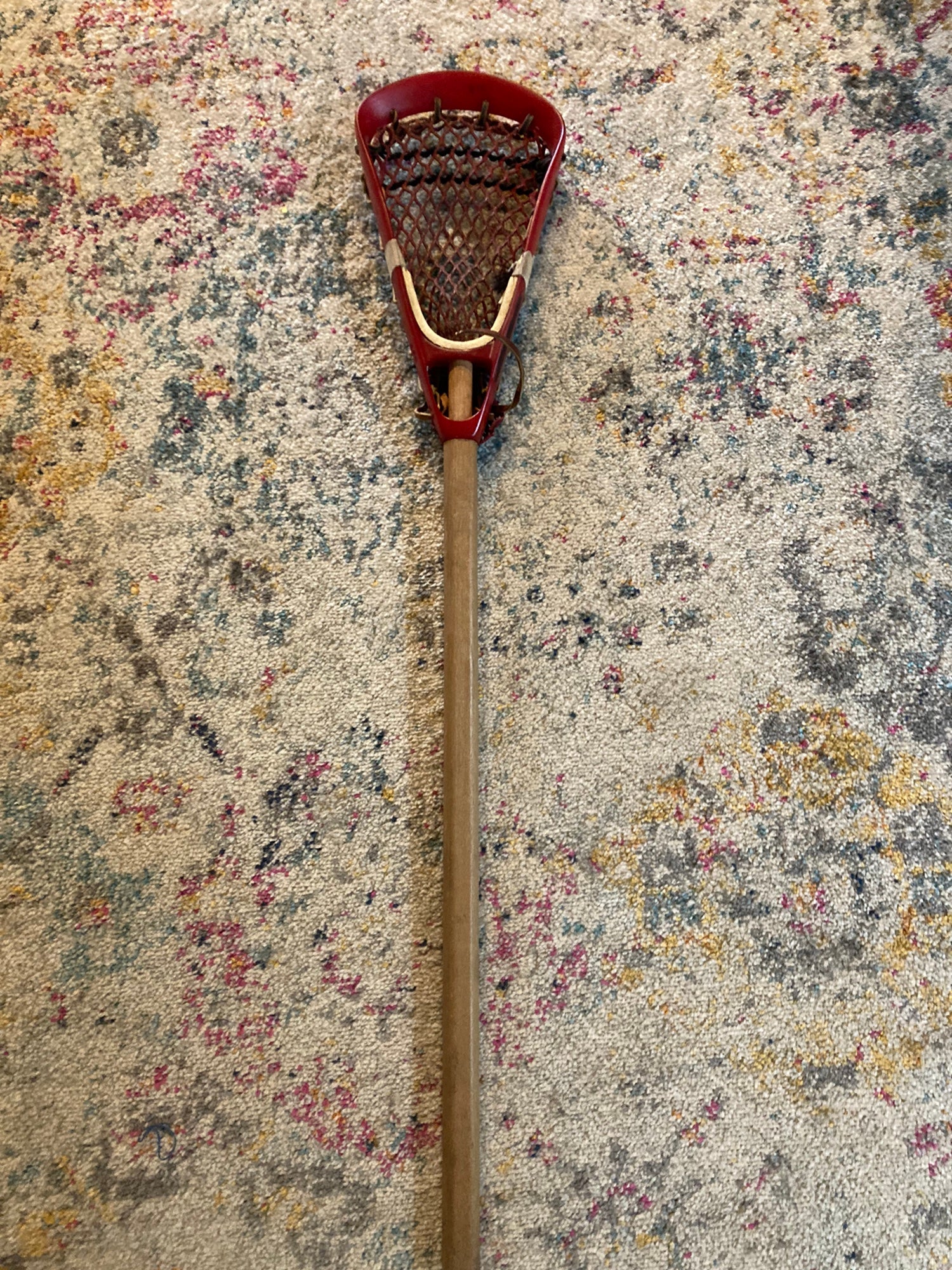 Vintage STX Wooden Lacrosse Stick Made in England 41” Wood Leather