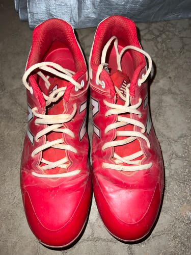 Red Used Metal New-Balanced Cleats