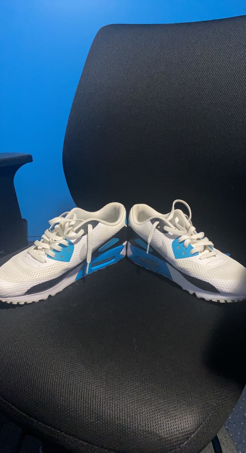 Nike Air Max 90 White/Lazer Blue/Black Adult Size 11 (Women's 12