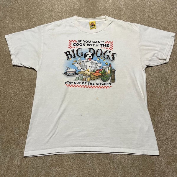 Big Dogs T Shirt Men Large Adult White Cooking Funny Dad