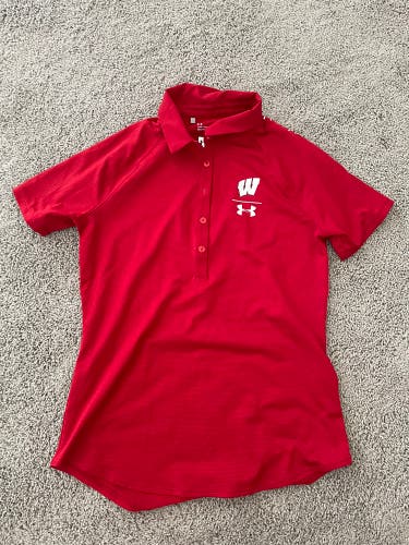 University of Wisconsin Madison red golf polo