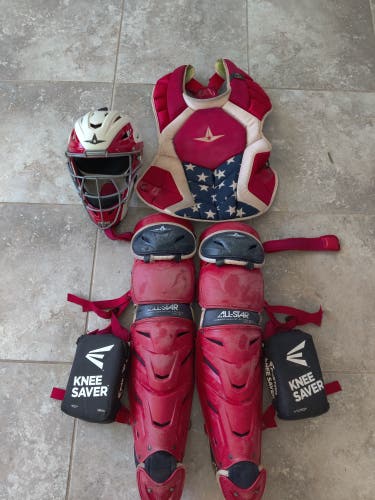 Used All Star System 7 Catcher's Set with Knee Savers