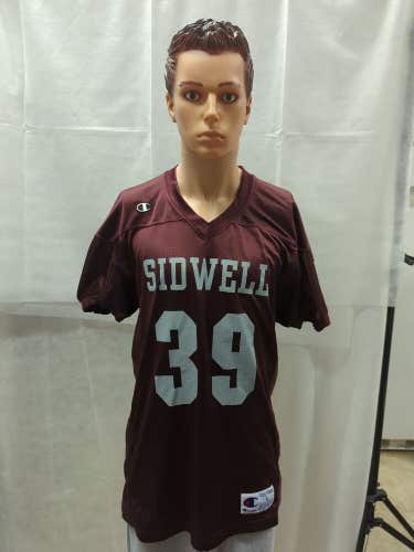 Vintage Sidwell Friends Champion Football Jersey L Red Game Worn