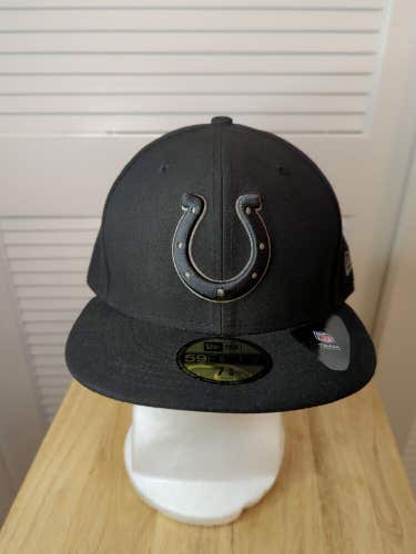 NWS Indianapolis Colts Blackout New Era 59fifty 7 3/8 NFL