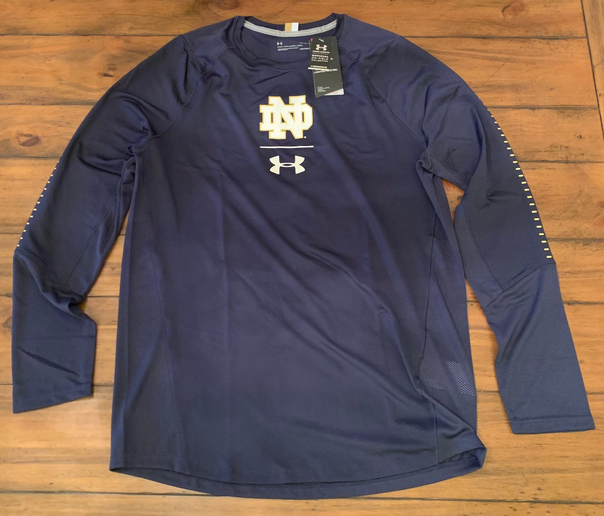 Under Armour TCNJ Long Sleeve Shirt Mens L Navy Blue Swimming & Diving 1268475 