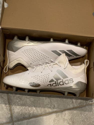 White Adult Men's New Size 10 (Women's 11) Molded Cleats Adidas Adizero 5-Star 7.0 Cleats