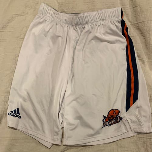 Large White Team-Issued  Bucknell Adidas Lacrosse Game Shorts