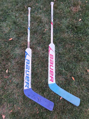 TWO Intermediate Regular Bauer Supreme S150 Goalie Sticks 23" Paddle
