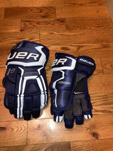 Bauer Supreme 1S Ice/Roller Hockey Gloves Senior Size 13" Navy Blue
