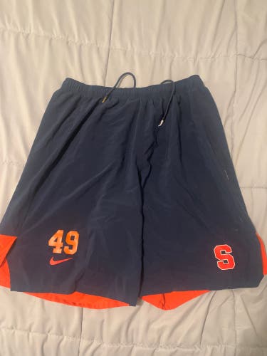 Blue Team Issued Syracuse Lacrosse XL Nike Shorts #49
