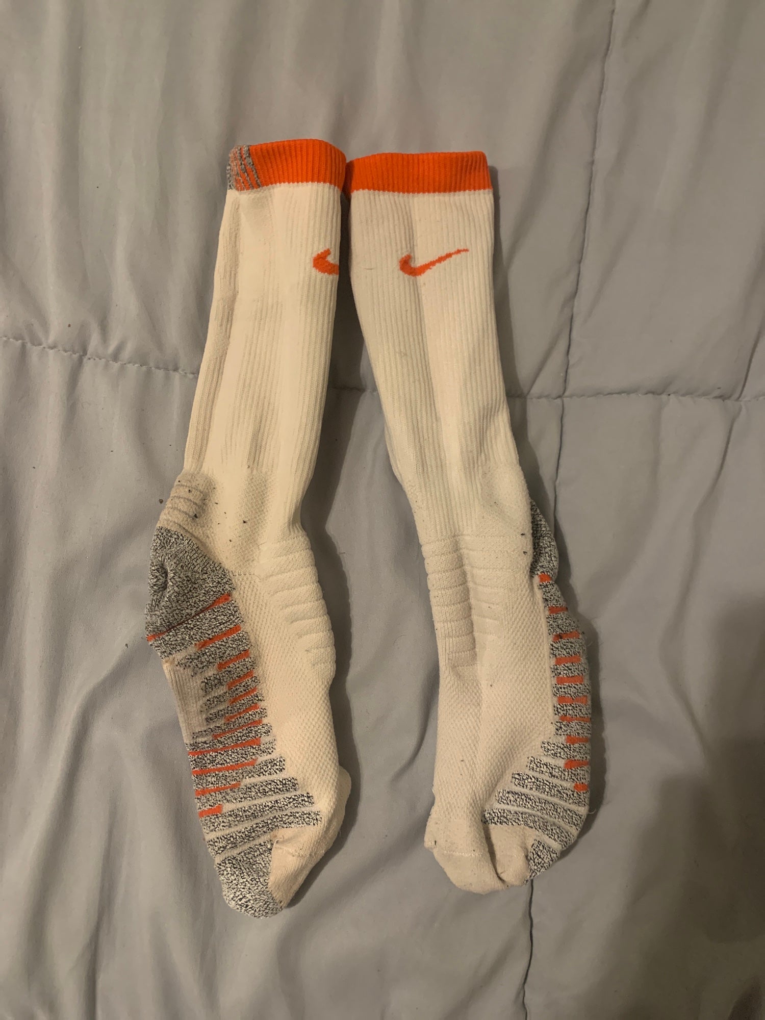 white and orange nike socks