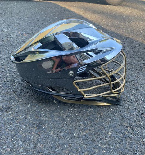 New Cascade S Chrome and Gold lacrosse helmet (Send Offers)