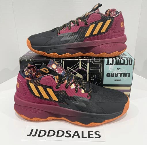Adidas Dame 8 Lillard CNY Basketball Shoes Black Maroon GW1816 Men’s Size 9