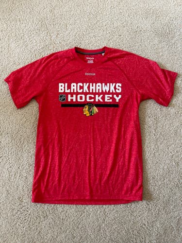 Chicago Blackhawks Reebok PlayDry T-Shirt Like-New Large