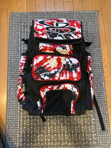 Boombah Super pack Baseball Bat Bag Red/White/Black