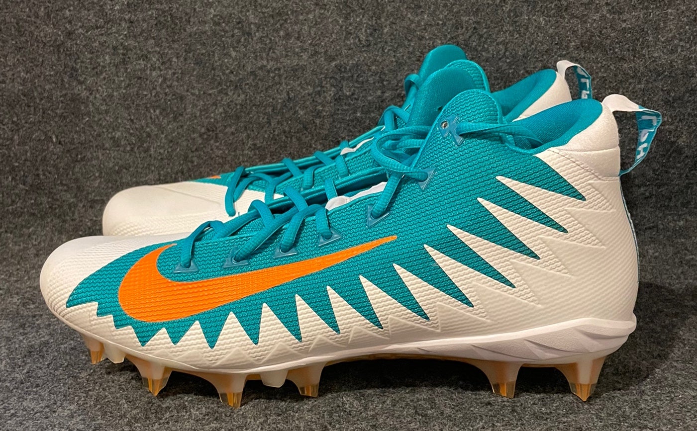 Nike Alpha Menace Elite Football Cleats Mens Sz 17 Miami Dolphins  877140-381