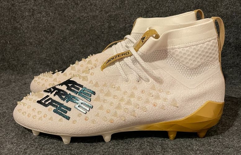 Men’s Adidas Adizero 8.0 SK Spikes Football Cleats White Gold CG6534  Size 12