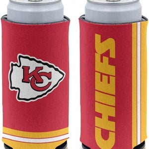 Kansas City Chiefs Slim Can Cooler Collapsible Koozie - Two Sided Design