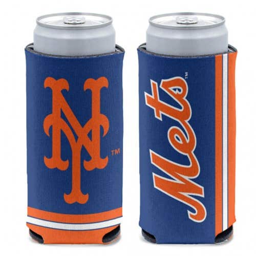 New York Mets MLB Slim Can Cooler Two Sided Design