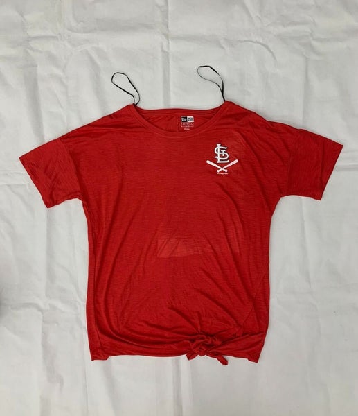 New Era St Louis Cardinals Women's Red Brushed LS Tee, Red, 100% Cotton, Size XS, Rally House