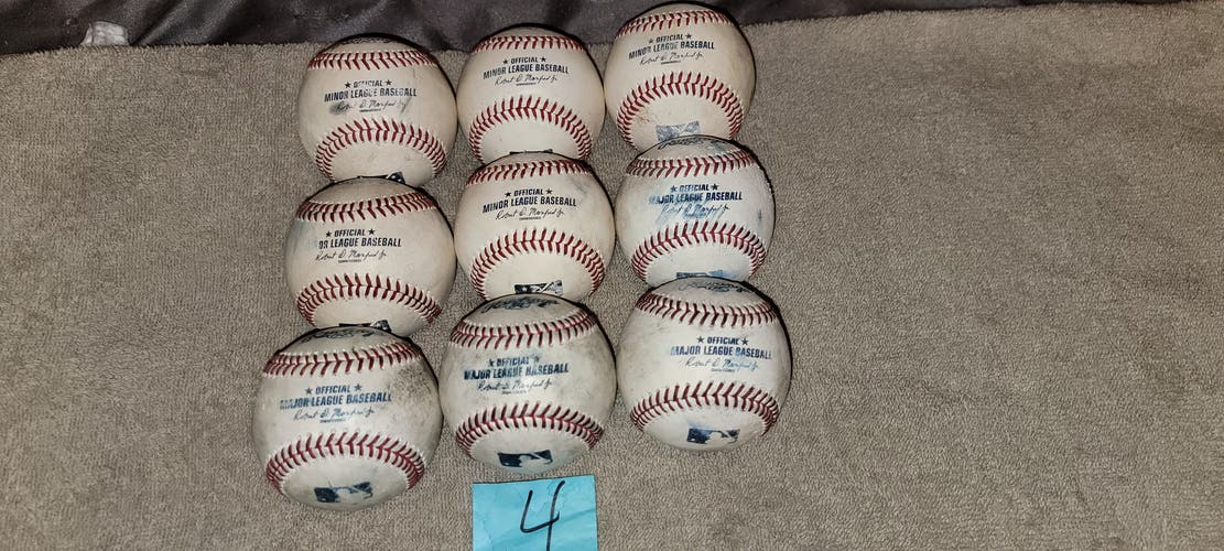 Used Rawlings Official Minor League Baseballs 9 Pack