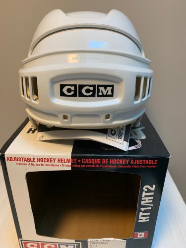 CCM HT2 Pro Stock Hockey Helmet White NEW IN BOX VINTAGE Size Large Made In Canada